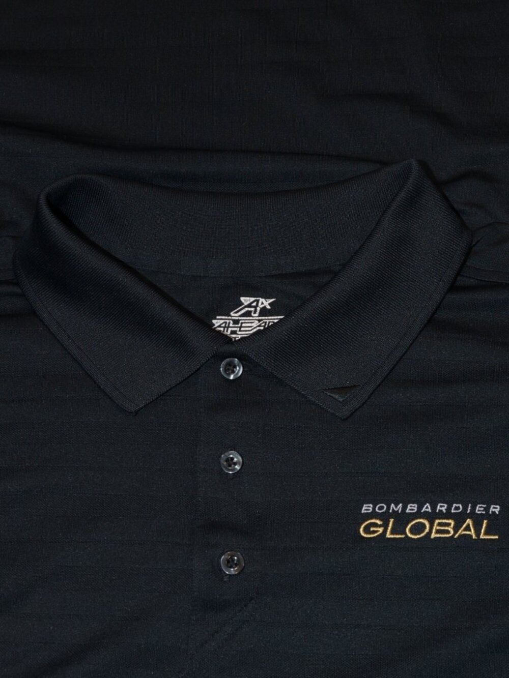 Ahead Extreme Polo Shirt -- Bombardier Global Aviation -- Black XL